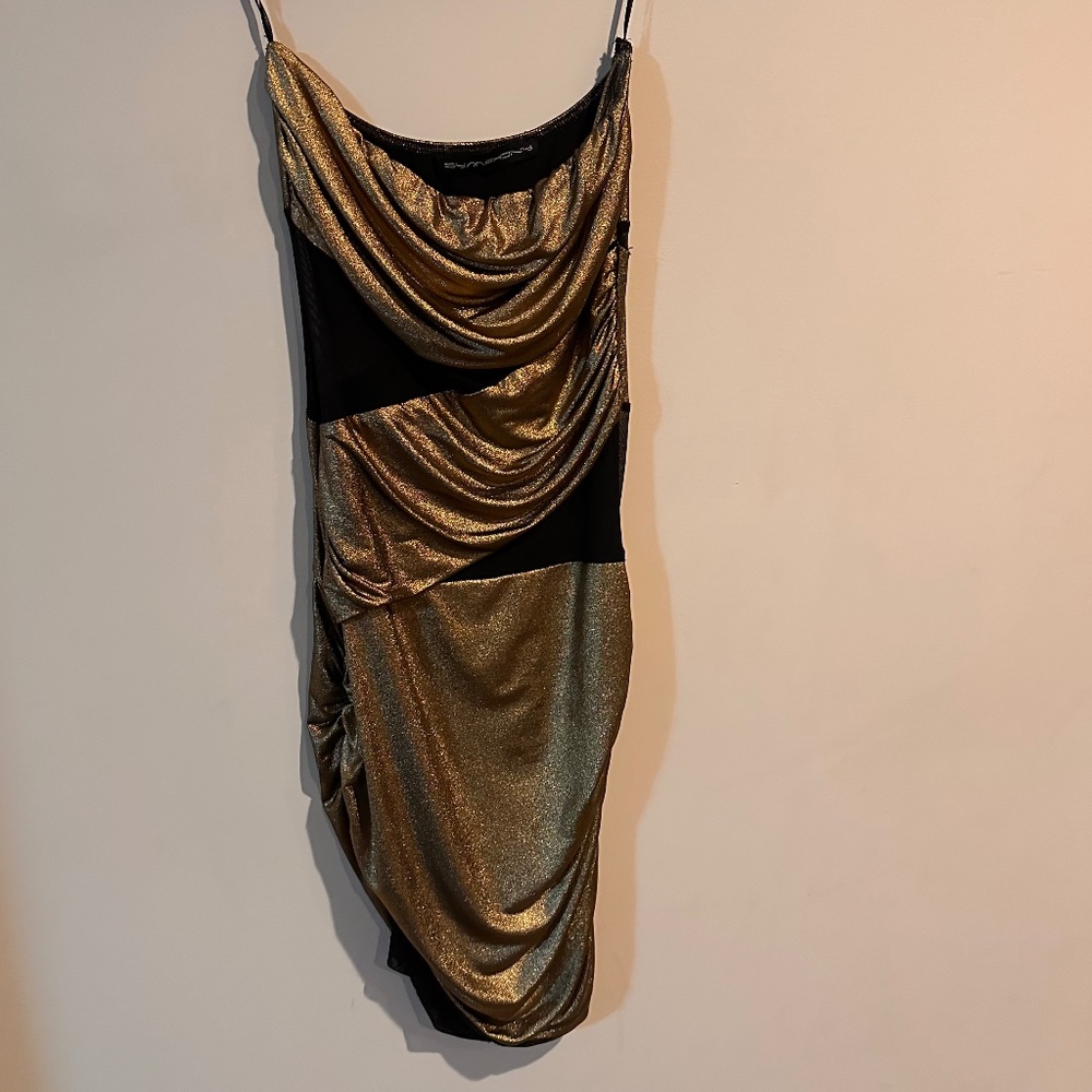 Gold mesh dress